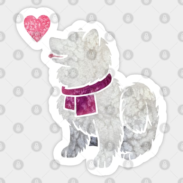 Watercolour Samoyed dog Sticker by animalartbyjess